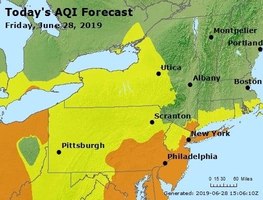 An air quality alert affects Rockland and Westchester counties June 28, 2019.