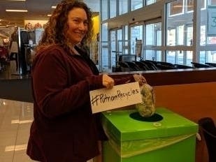 Lesliann Piraino and the health department kick-off the #PutnamRecycles challenge at Kohl’s in Brewster.