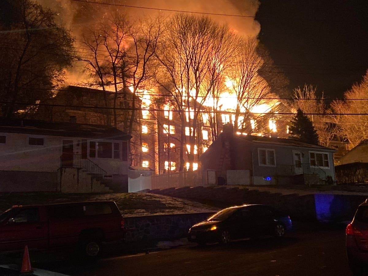 A massive fire ripped through a senior living apartment complex under construction in Peekskill Sunday night.