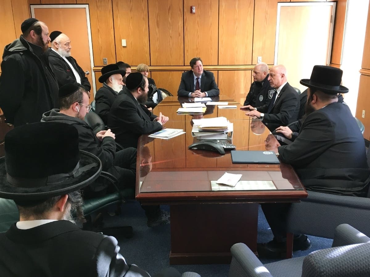 Members of Rockland's Orthodox Jewish community met with Montvale's mayor and police chief to discuss ways to bring the community together in the aftermath of the Jersey City hate crime. The meeting took place in the Ramapo Town Supervisor's office..