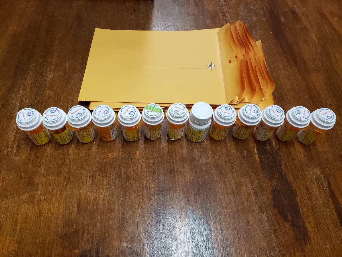 13 prescription bottles of psych medication were found at Grafton Thomas’ Wurtsboro cabin.