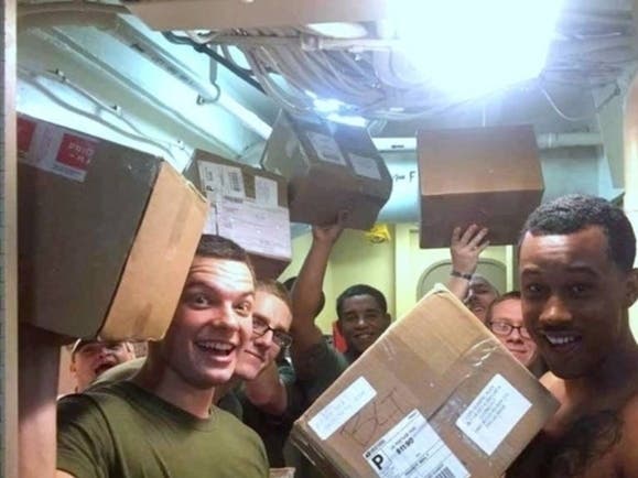 Grateful recipients of United for the Troops' care packages send back photos and videos.