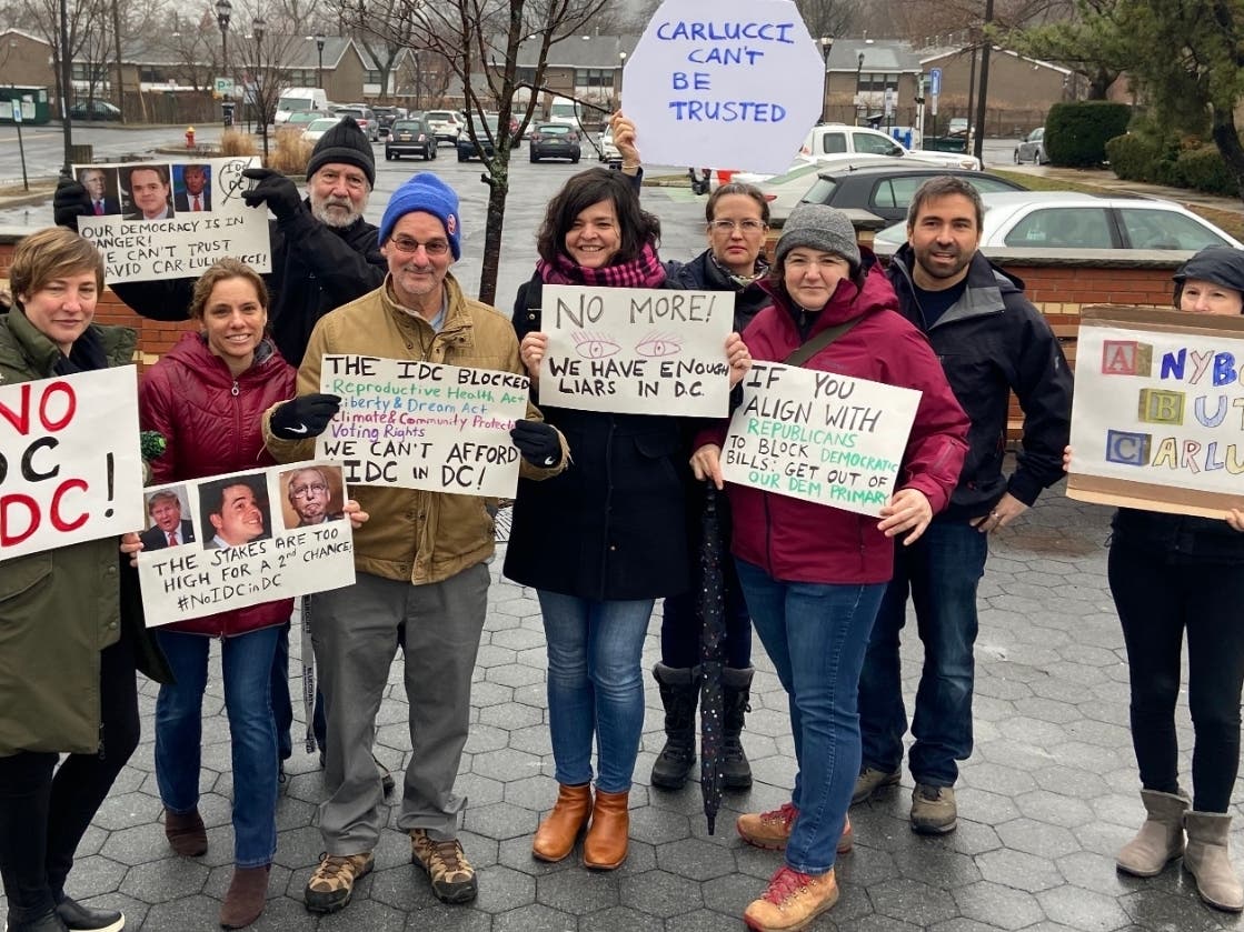 No IDC In DC held a rally in Nyack to oppose David Carlucci's bid for Congress.