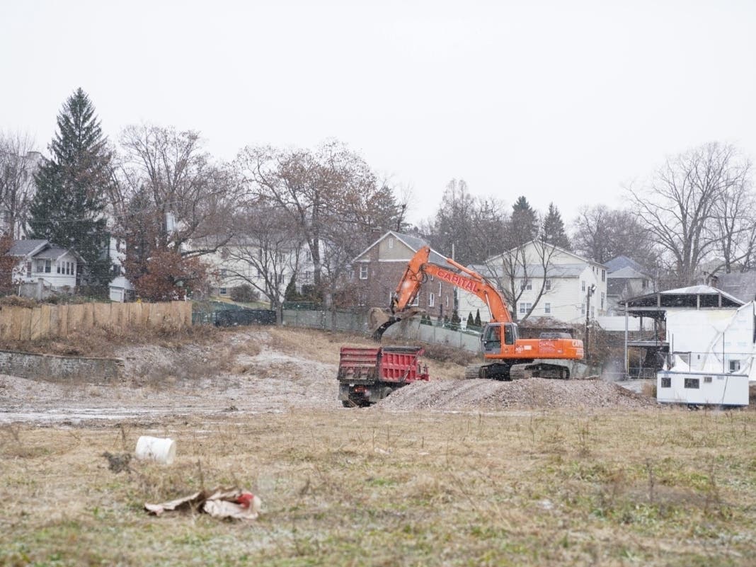 City crews doing clean-up work at Memorial Field in December 2018