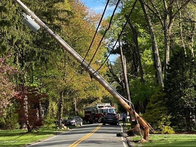 Power Outage, Road Closed After Car Crashes Into Utility Pole | Nanuet ...