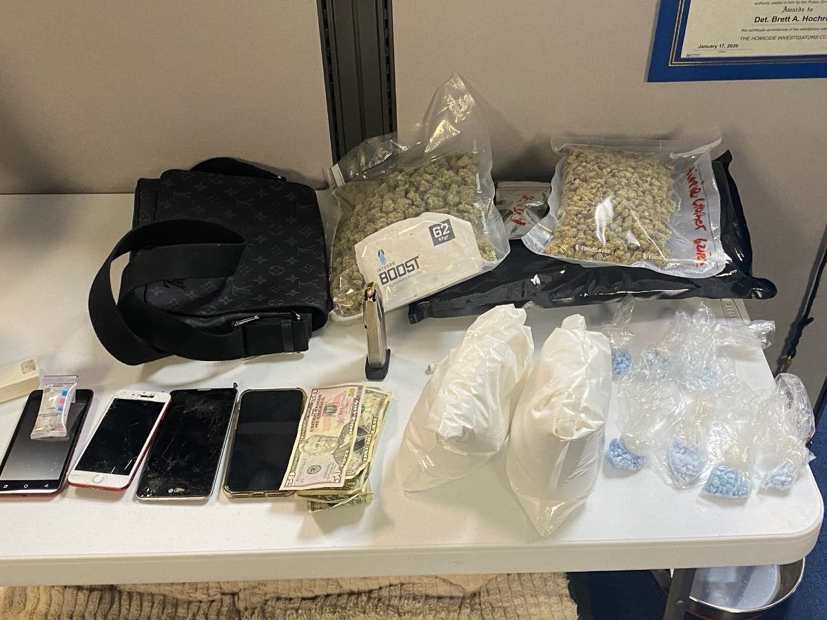 Westchester County police accused a Massachusetts man of traveling with large quantities of drugs in his car.