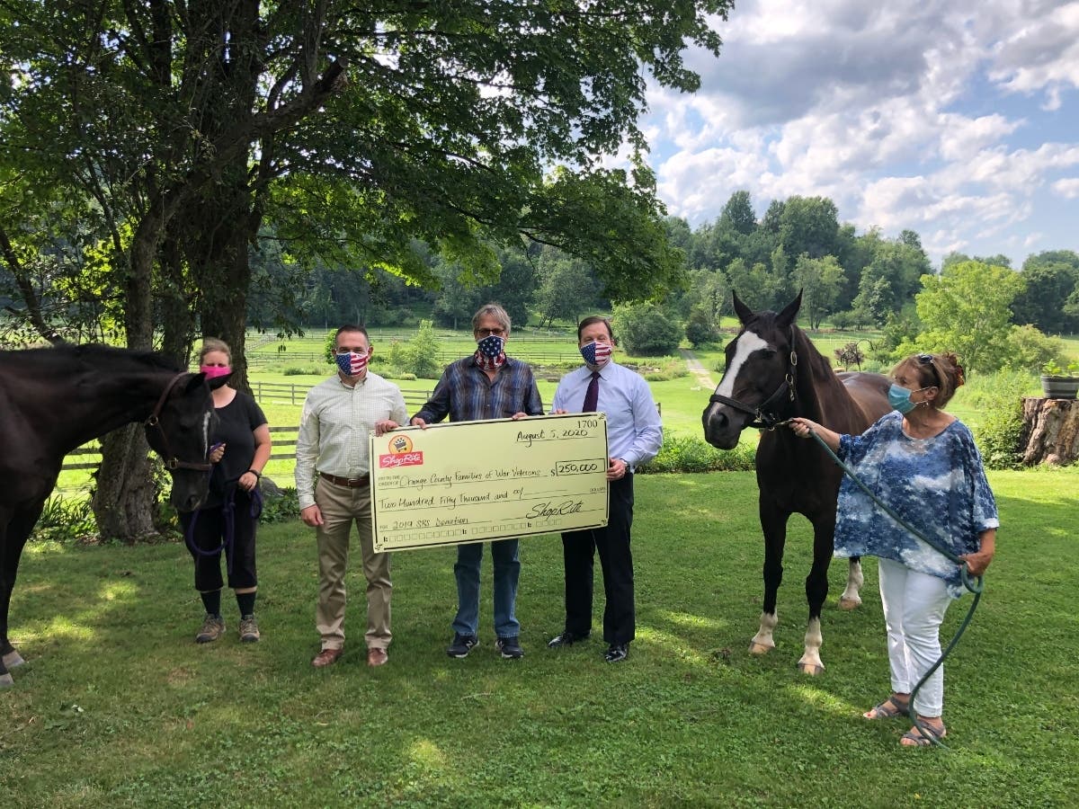 Donations from the annual veterans campaign were presented Aug. 5 at the Amity Foundation for Healing with Horses in the Hudson Valley.
