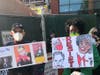 Local residents held a rally outside Sen. Chuck Shumer's Hudson Valley office Monday.