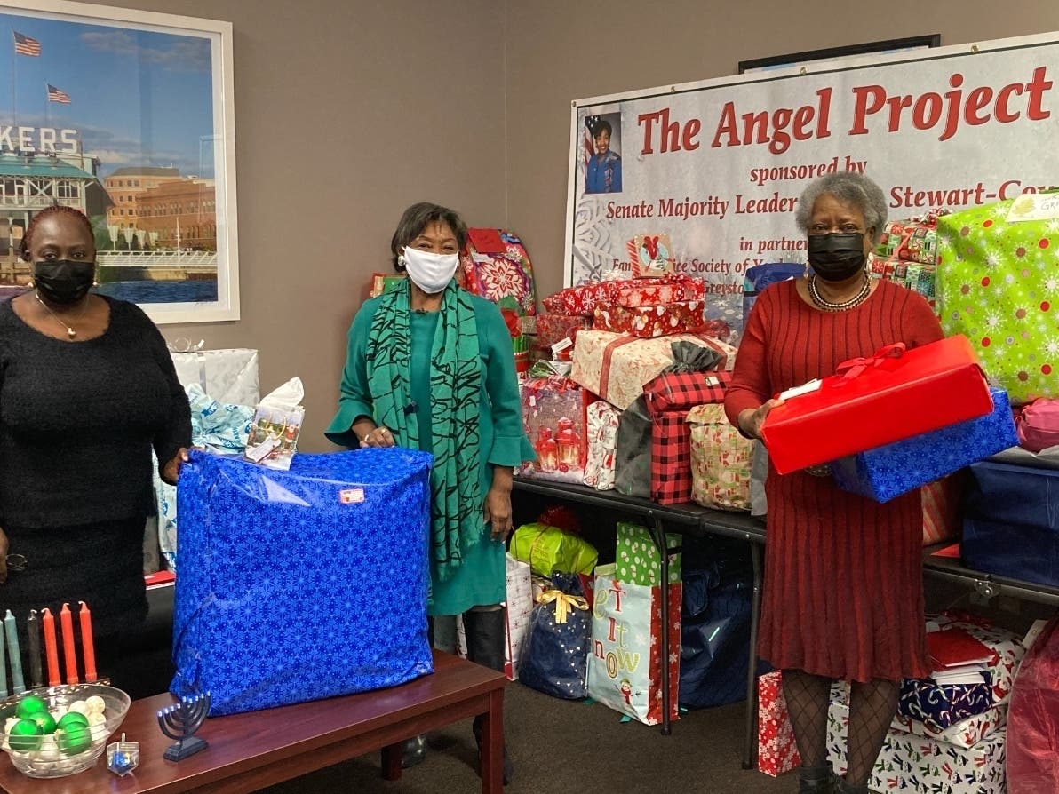 Senate Majority Leader Andrea Stewart-Cousins fulfilled Christmas wish lists for nearly 200 grandparents as part of her annual "Angel Project."