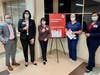 Bobby Janda, MD, Chief Medical Officer; Angela Gonzalez-Perez, VP of Operations; Stacey Petrower, President; Donna Selwa-Selig, Emergency Department RN; Ophelia Byers, VP of Patient Care Services and Chief Nursing Officer support the vaccination campaign​