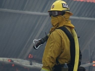 Firefighters battled a pre-dawn blaze in Pleasantville.