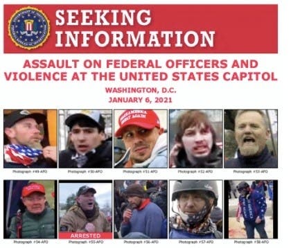 The Federal Bureau of Investigation has put out numerous posters seeking information about rioters at the U.S. Capitol Jan. 6.