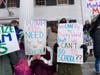 More than 70 people showed up when Reopen Putnam Schools held a rally Thursday on the steps of the historic courthouse.