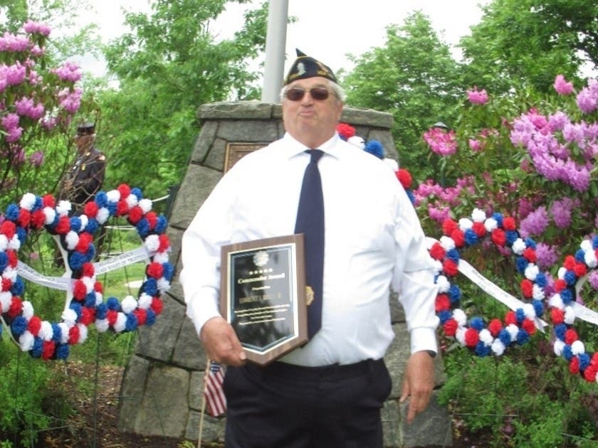 The commander of American Legion Post 2054 was honored Memorial Day for decades of service.