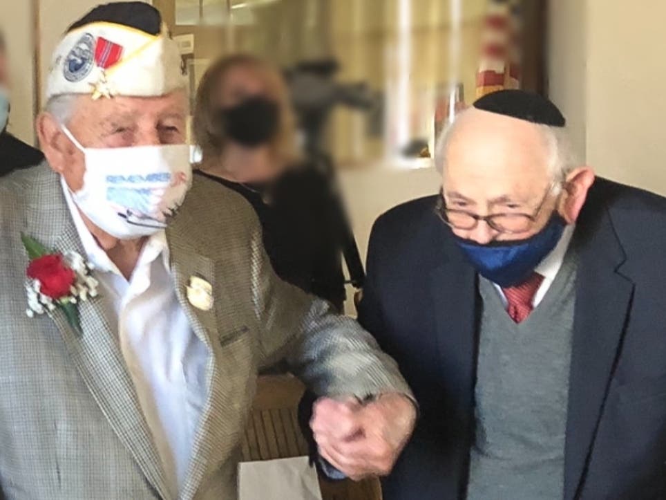 Rockland County Legislator Phil Soskin and fellow veteran Armando “Chick” Galella, a survivor of the attack on Pearl Harbor, at the annual commemoration in Suffern