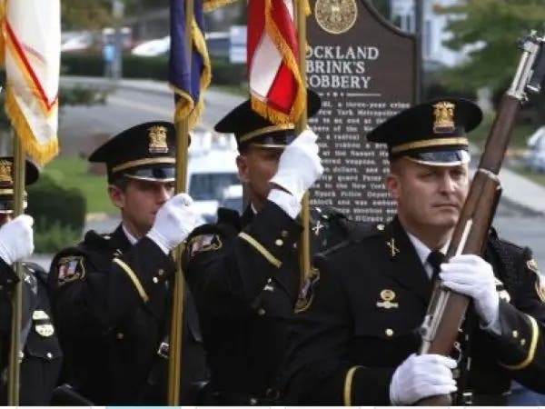 The anniversary of the deadly Brinks robbery is marked every year with a ceremony at the site of the shootout that killed two police officers in Nyack, New York.