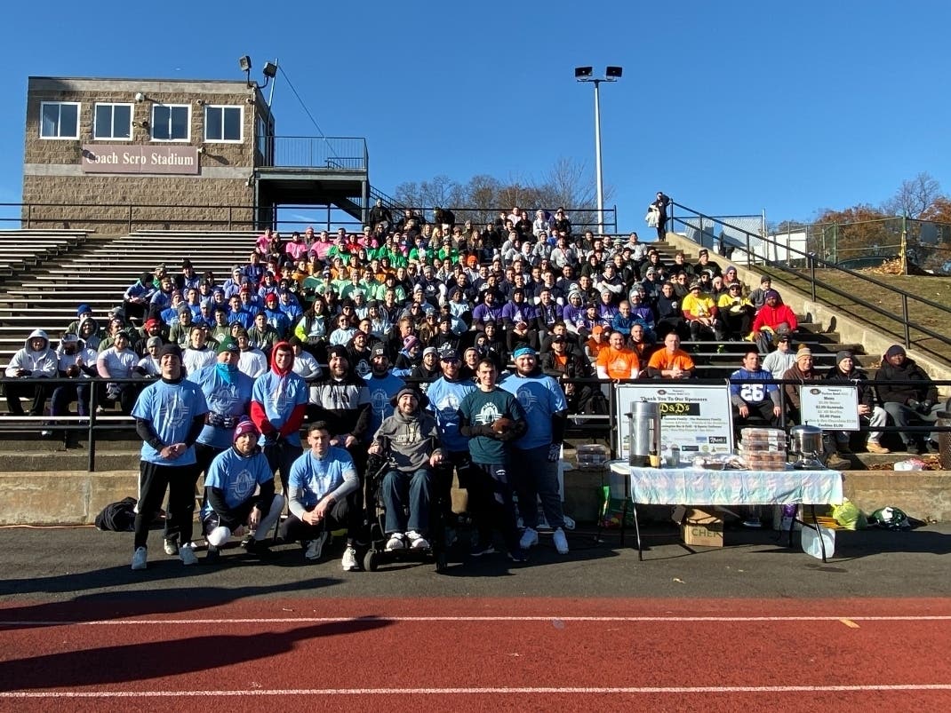 The fifth annual Tommy's Turkey Bowl Football Tournament supports Tommy McGuire, once a quarterback for Clarkstown High School South's varsity team, and he's going to be supporting others with paralysis.