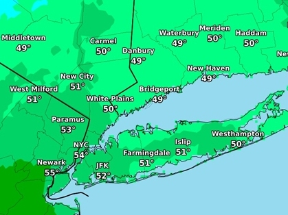 We'll have a mild Friday in the Hudson Valley with temperatures hitting 50 degrees F.
