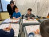 Fourth graders at Fulmar Road made Jacob's Ladders, a colonial-era toy, as part of a special lesson from the BOCES Center for Environmental Education.