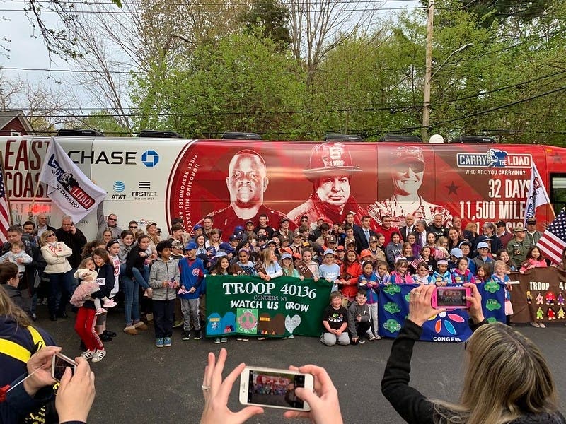 Carry The Load's walk through Congers in 2019 drew a large crowd of supporters.