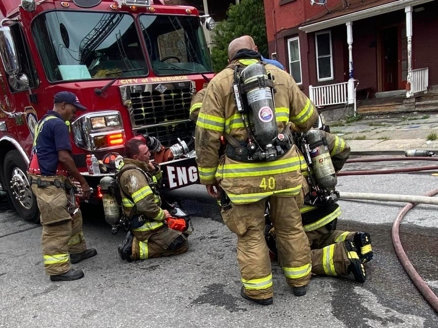 Seven firefighters suffered injuries in two days fighting two fires in Newburgh, the union reported.