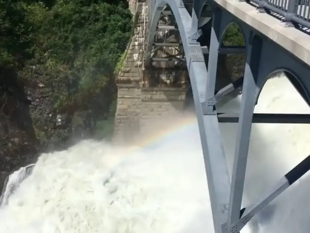 The spillway at the Croton Dam ran so fiercely after post-hurricane Ida that village officials closed three riverside parks. 