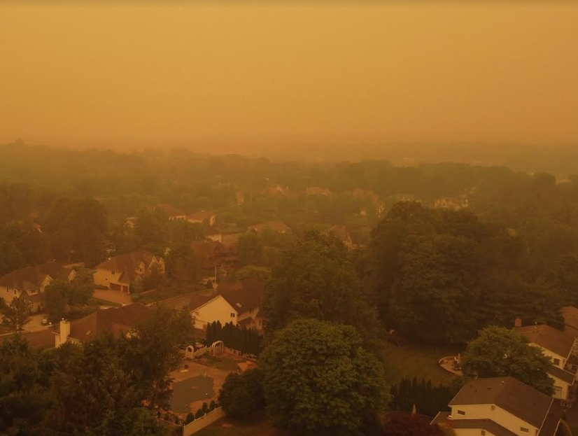 Rockland County was shrouded in acrid, sullen orange smoke Wednesday from wildfires in Quebec. 