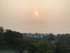 On a clear Wednesday morning, sunrise over the Long Island Sound was made orange and hazy by wildfires raging in Quebec.  