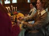 Dinner guests Charles De Spada (Danny Seal) and Louisa ( Wendy Labenow) celebrate the French colony's success in 1795.