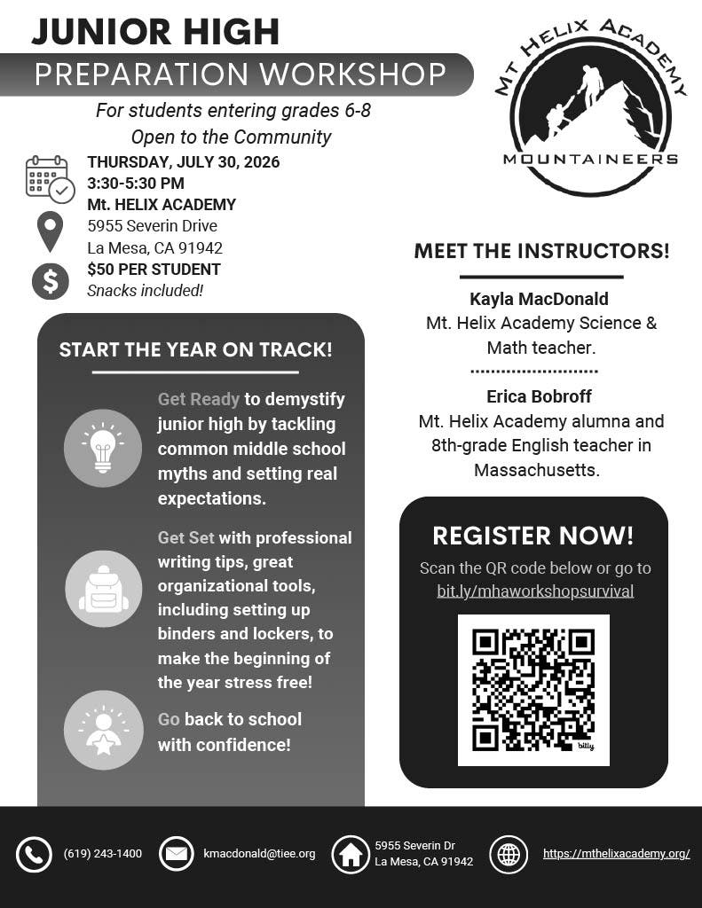Junior High Prep Workshop