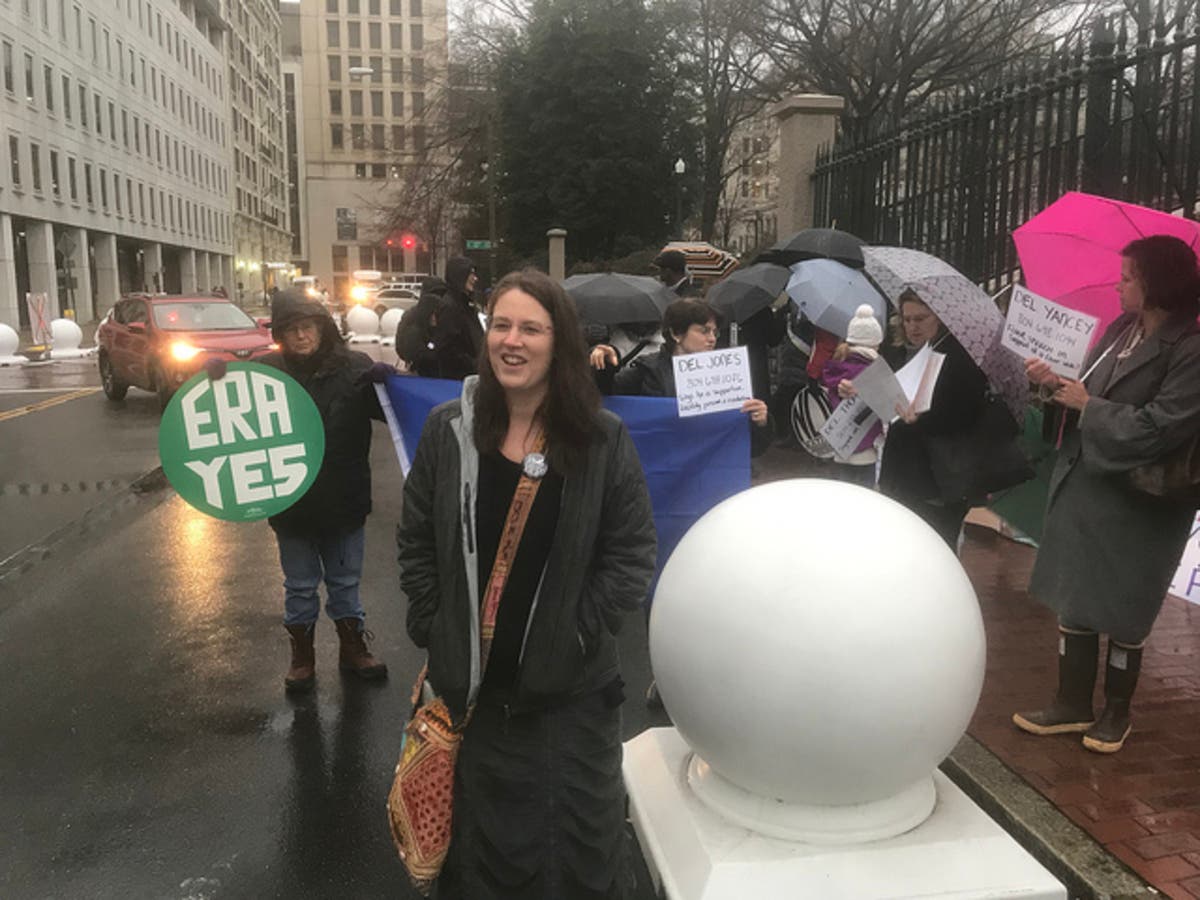 ERA vigil in front of the Virginia Capitol building. 