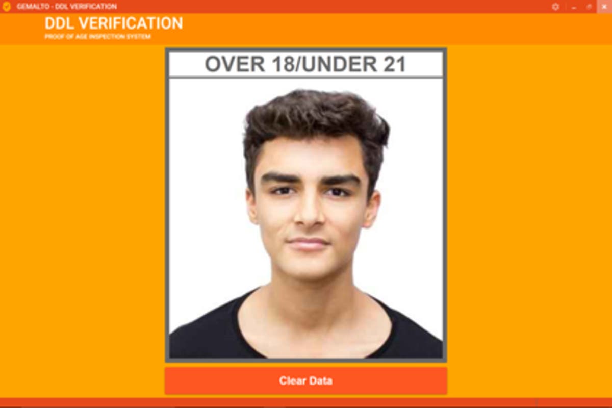 A sample digital driver's license 