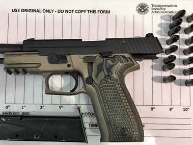 TSA officers at BWI Airport detected this loaded handgun in a traveler’s carry-on bag on June 4.