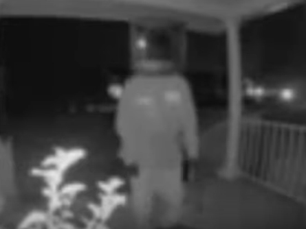 The man dubbed the "TV Santa" by Henrico Police left old TV sets on doorsteps last weekend while wearing a TV set on his head.