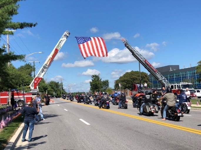 Providence and Fullerton raised the flag at the Patriot Ride Saturday, Sept. 7, in Baltimore County.