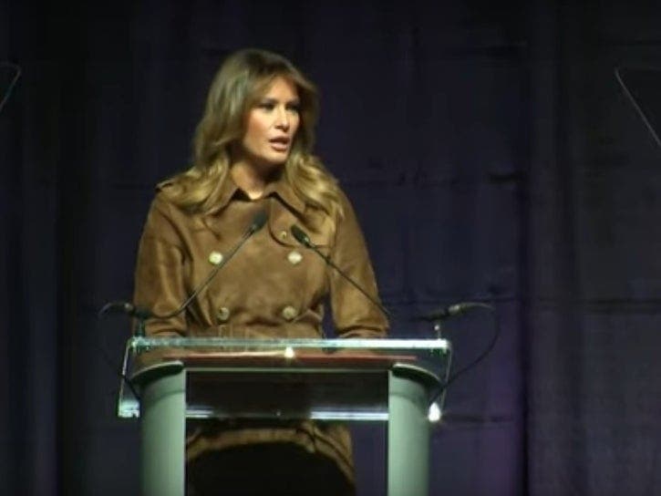 First lady Melania Trump was booed during her appearance Tuesday at the Baltimore Youth Summit. 