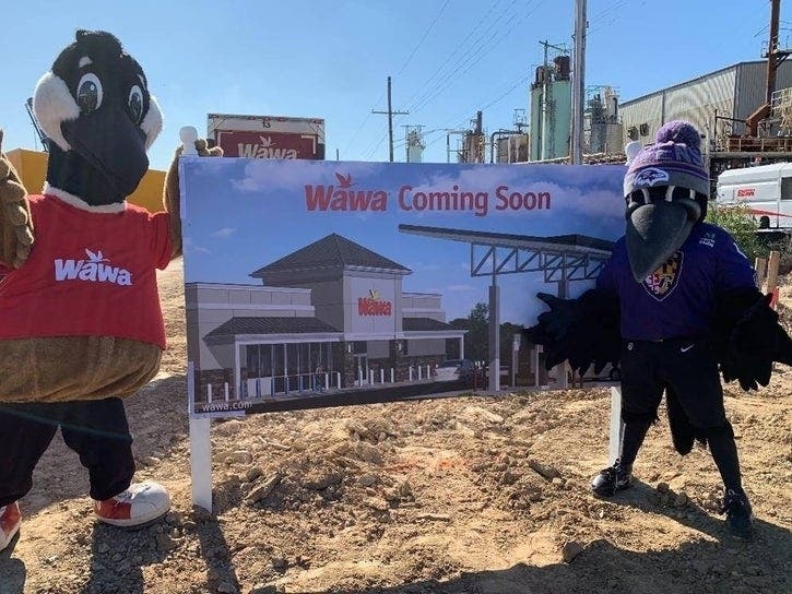 Officials announced their plans to open more Maryland Wawa stores during a groundbreaking in Canton.