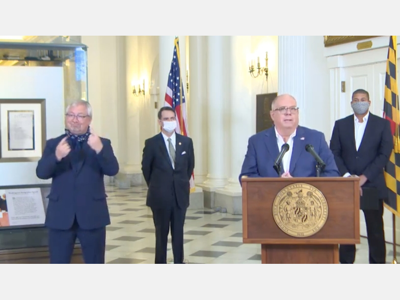 Gov. Larry Hogan said Wednesday that plans to gradually ease coronavirus restrictions will be made public soon, but the state has not yet hit its infection peak.