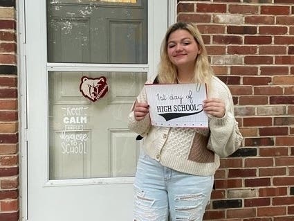 Schools in Anne Arundel County welcomed students back for the 2021-2022 school year Wednesday. Parents shared a few photos with Patch, including this picture of Kaylynn Seyfferth, a ninth-grader at Broadneck High School in Annapolis.