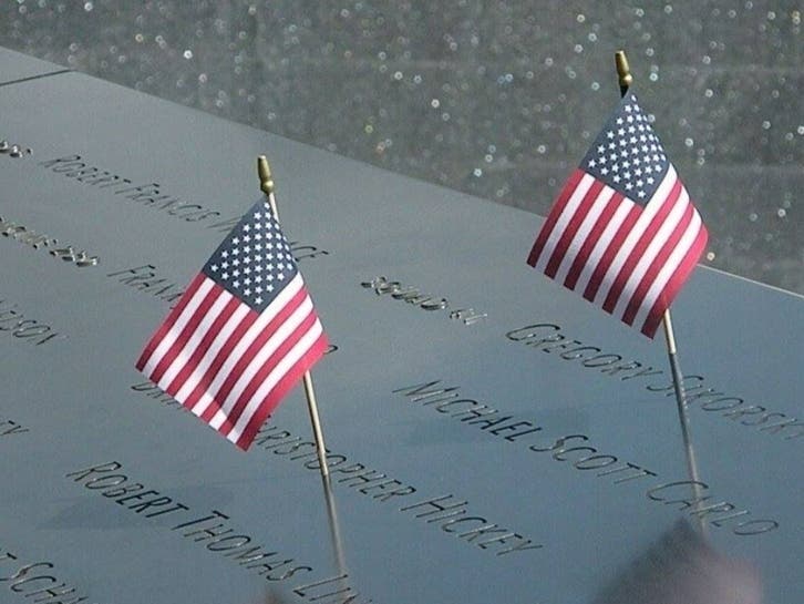Two American flags are placed at the 9/11 Memorial in New York City in memory of the nearly 3,000 Americans, including more than 70 Virginians, who died in the attacks.