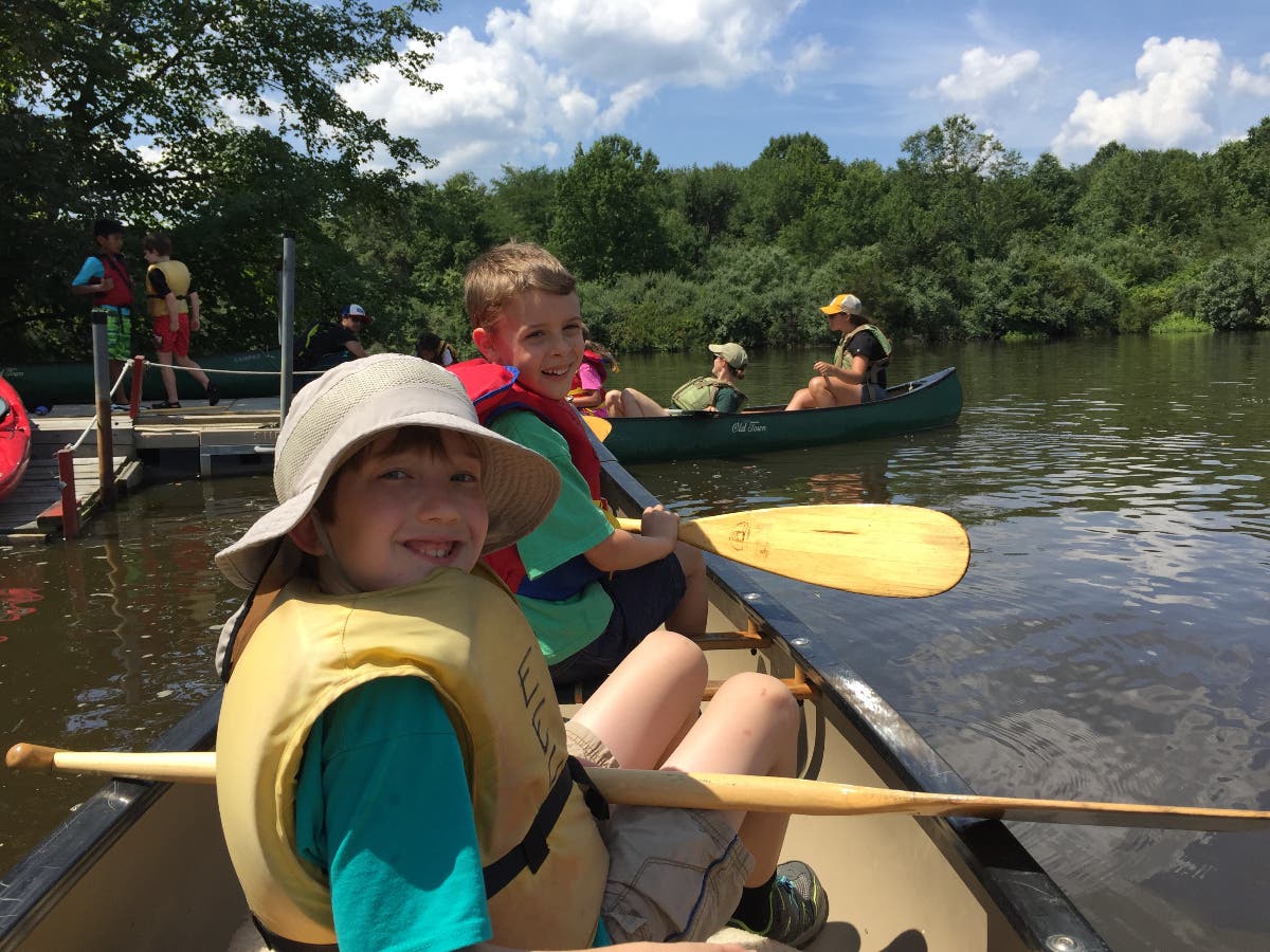 Eco-Explorers canoeing on Branta Pond