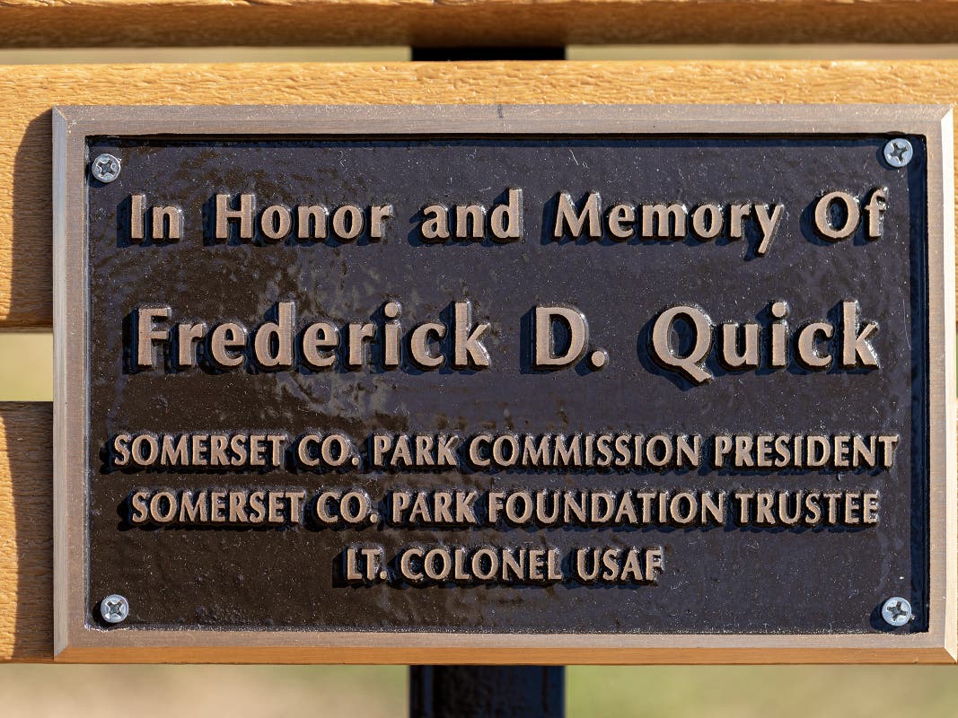 Plaque on a Tribute Bench