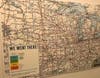 A large road map of the U.S. can be used for pinpointing where visitors have traveled.