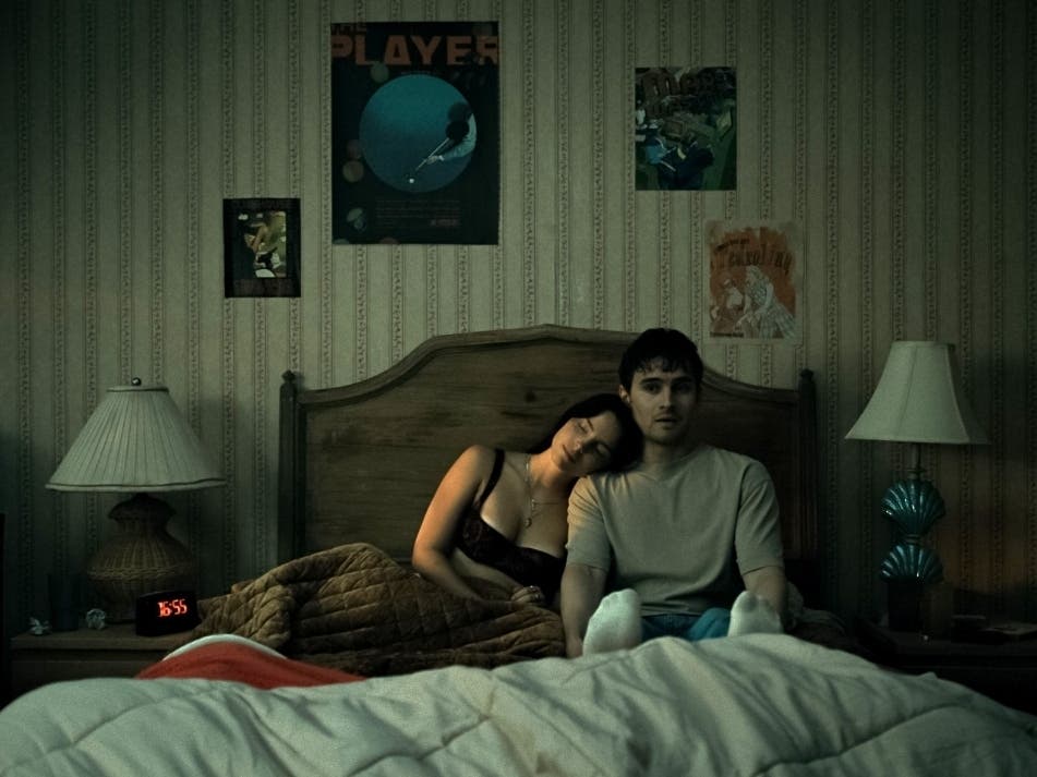 Inde Navarrette stars as Nikki and Michael Johnston as Bear in "Obsession."
