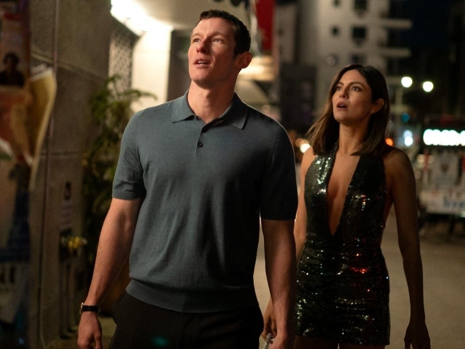 (L-R) Callum Turner and Monica Barbaro in "One Night Only."