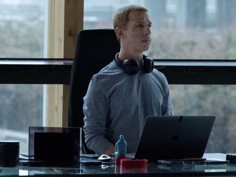 Jeremy Strong as Mark Zuckerberg in "The Social Reckoning."