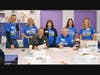 l-r: Old National Bank volunteers Aurelio Picciolin, Kim Gunaka Brian Burke, Maura Thompson, Joseph Bullington, Maureen Cipolla and Julie Siensa perform the arduous task of folding, labeling, stuffing and sealing the annual mailer at the Treasure Chest.