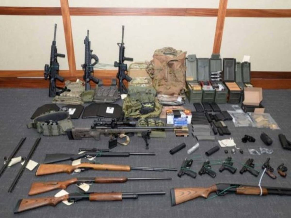 Authorities found fifteen firearms and over 1,000 rounds in Christopher Paul Hasson's basement. 