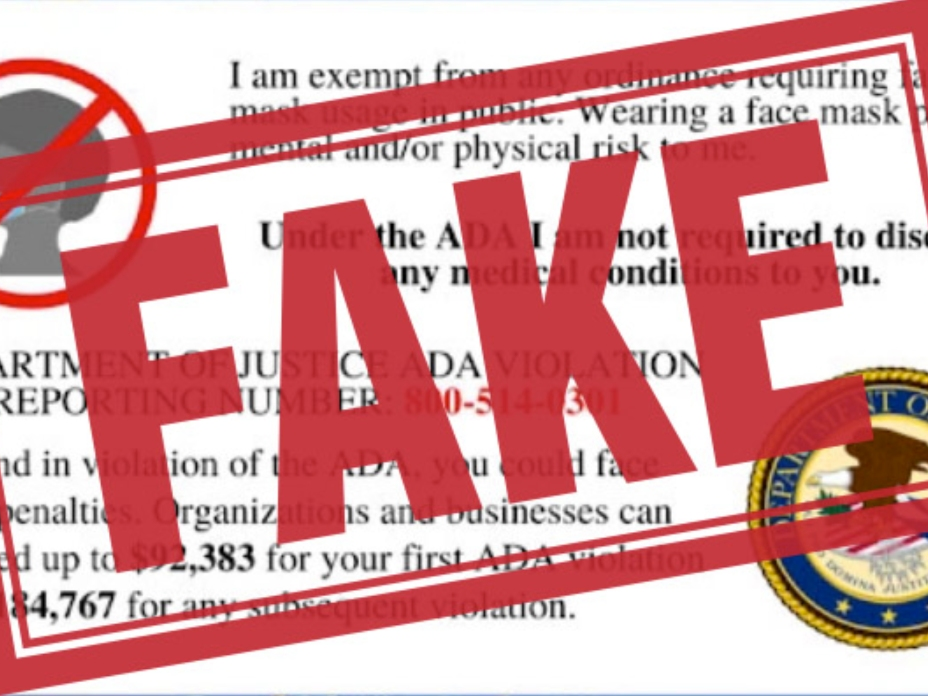Fake Mask Exemption Cards Circulate Across SoCal | North Hollywood, CA ...