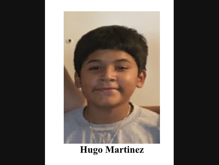 Hugo Martinez, 12, was last seen early Monday morning. He left his house without his cellphone or other belongings. 